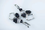 Geometric sterling silver necklace earrings bracelet and ring set