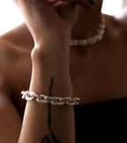 Handcrafted chunky anchor necklace in sterling silver