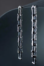 Chain link sterling silver earrings