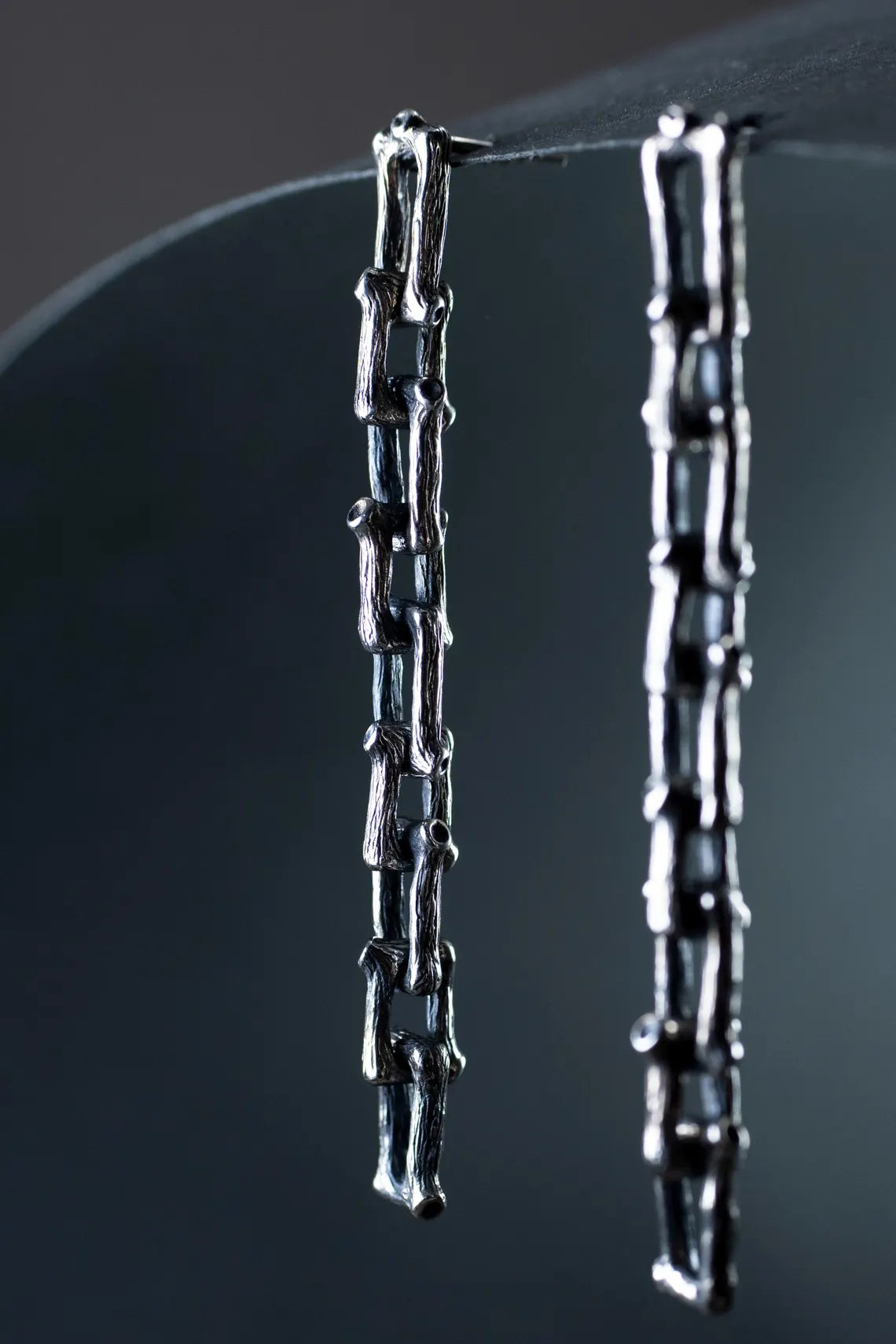 Chain link sterling silver earrings