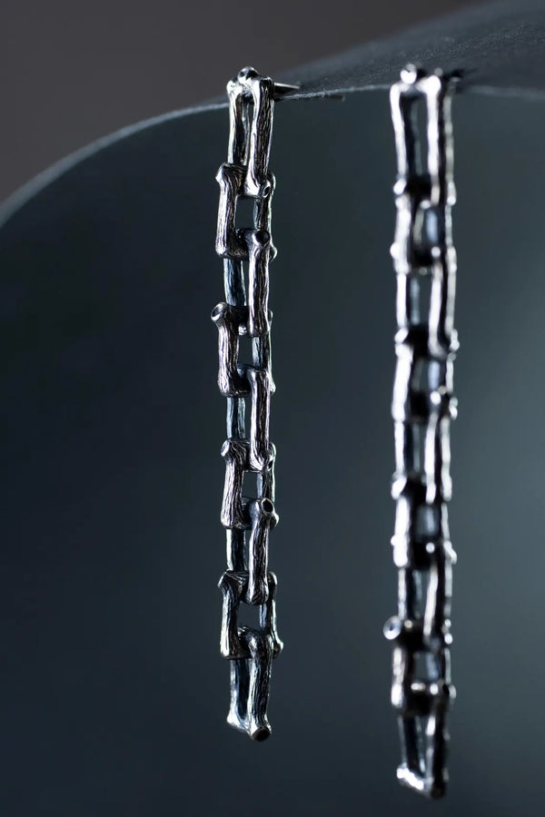 Chain link sterling silver earrings