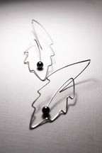 Nature-inspired sterling silver leaf earrings for women