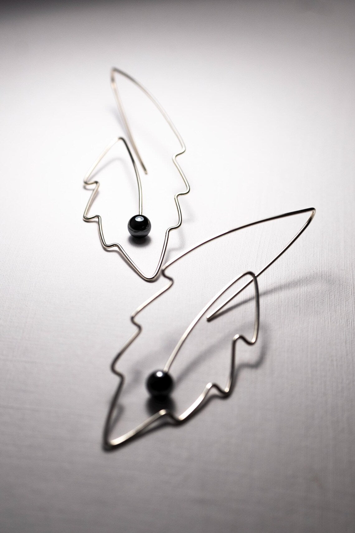 Nature-inspired sterling silver leaf earrings for women
