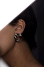 Sculptural Pearl Silver Earrings product image 1