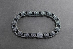 Biker silver bracelet for men