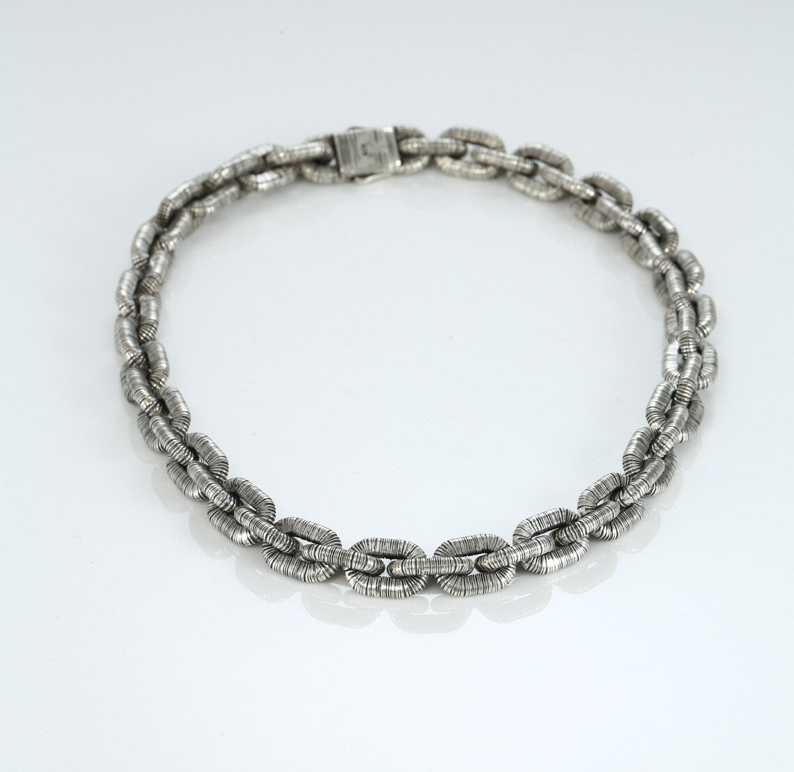 Unisex artisan silver necklace crafted from solid sterling silver
