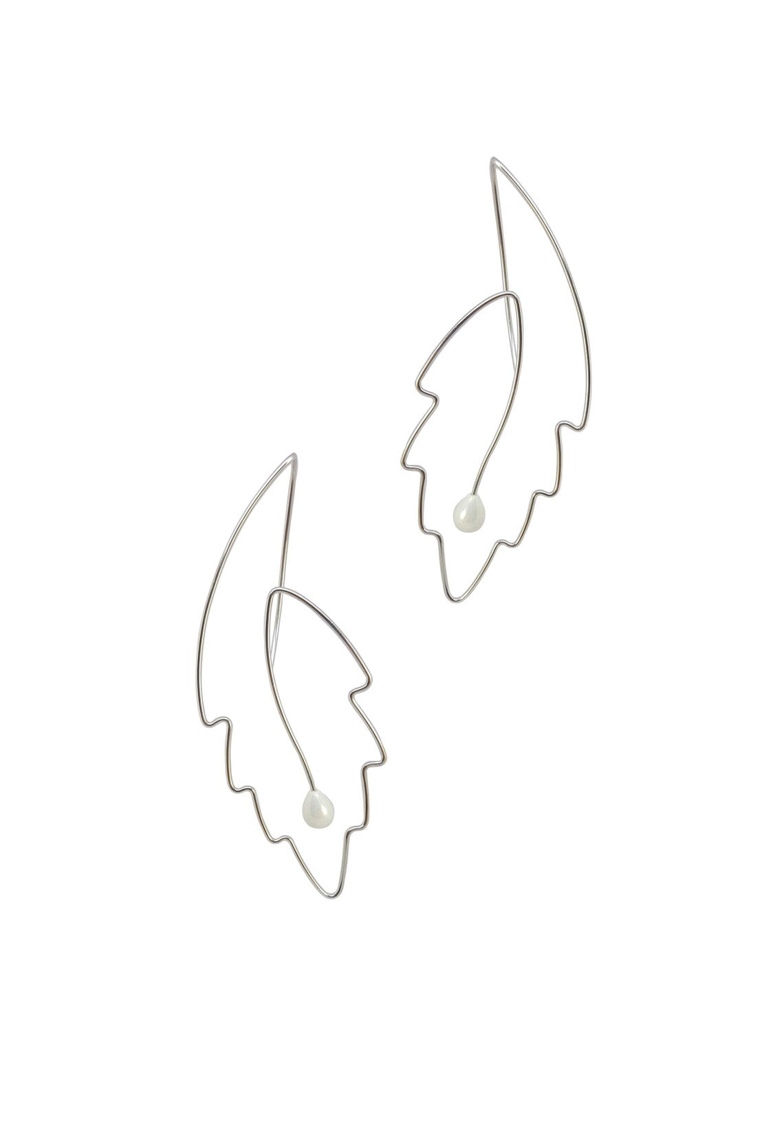 Leaf & Pearl Silver Earrings product image 11