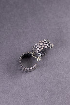 Handcrafted Textured Sterling Silver Jewelry Set – Hoop Earrings & Statement Ring