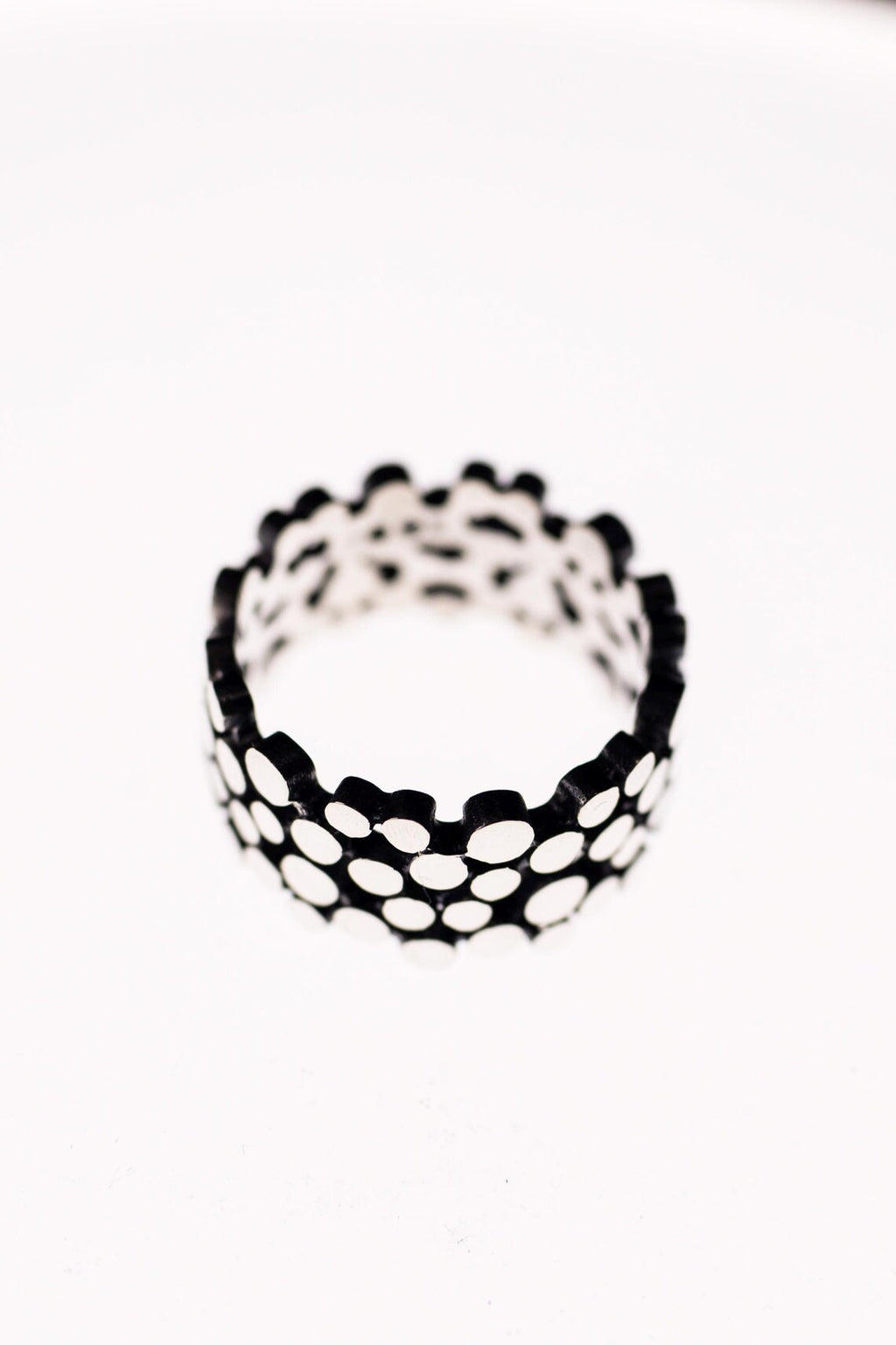 Handcrafted Sterling Silver Textured Jewelry Set – Modern Hoop Earrings & Statement Ring