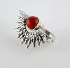 Bold sculptural sun jewelry ring for women