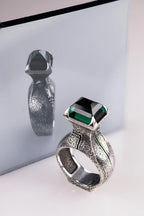 Oxidized sterling silver sculptural ring
