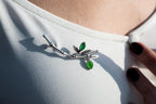 Sterling silver bamboo ear cuff detail
