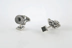Handmade sterling silver ram head cufflinks