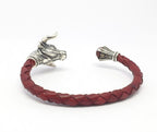Turquoise and lapis leather bracelet