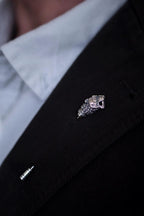 Handmade sterling silver lion head stick pin