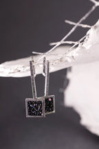 Modern carborundum jewelry set close-up