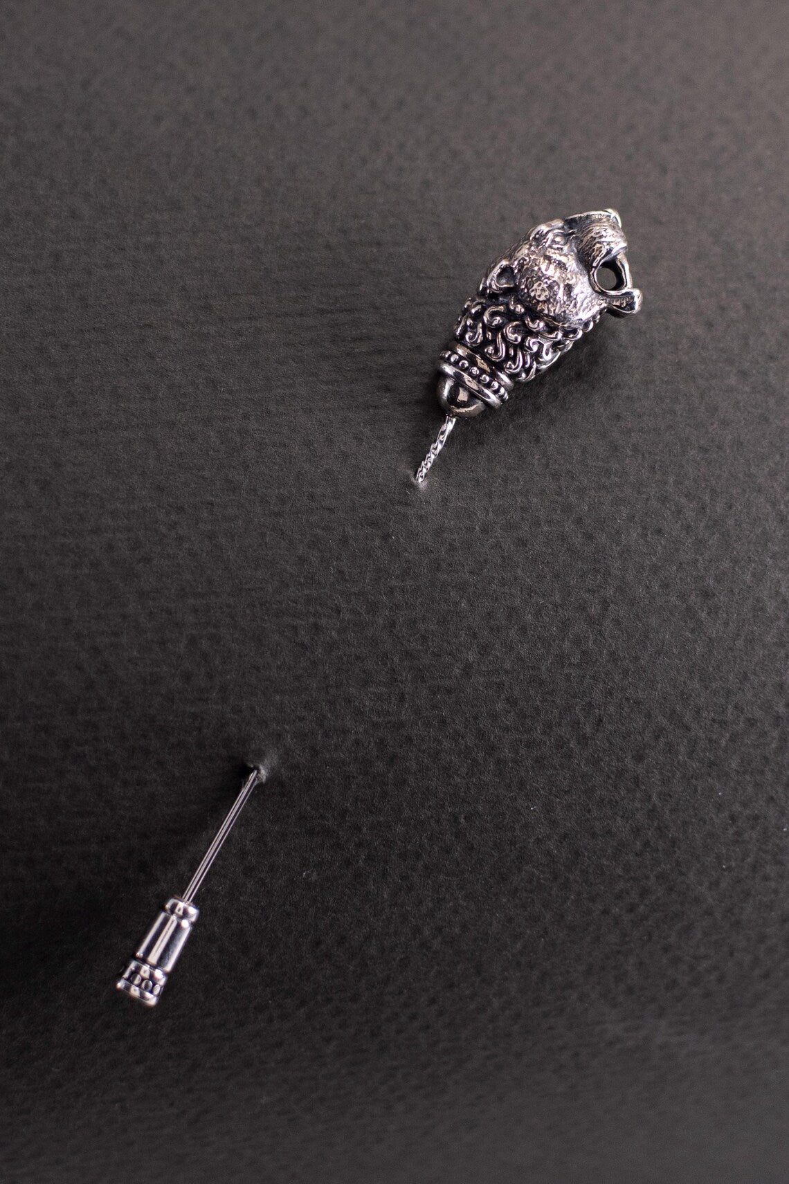 Vintage lion lapel pin for men