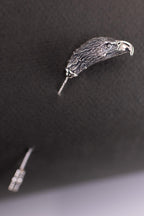 Oxidized eagle brooch for suit