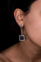Artisan sterling silver ring and earring set with carborundum