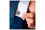 Handmade sterling silver bear head cufflinks