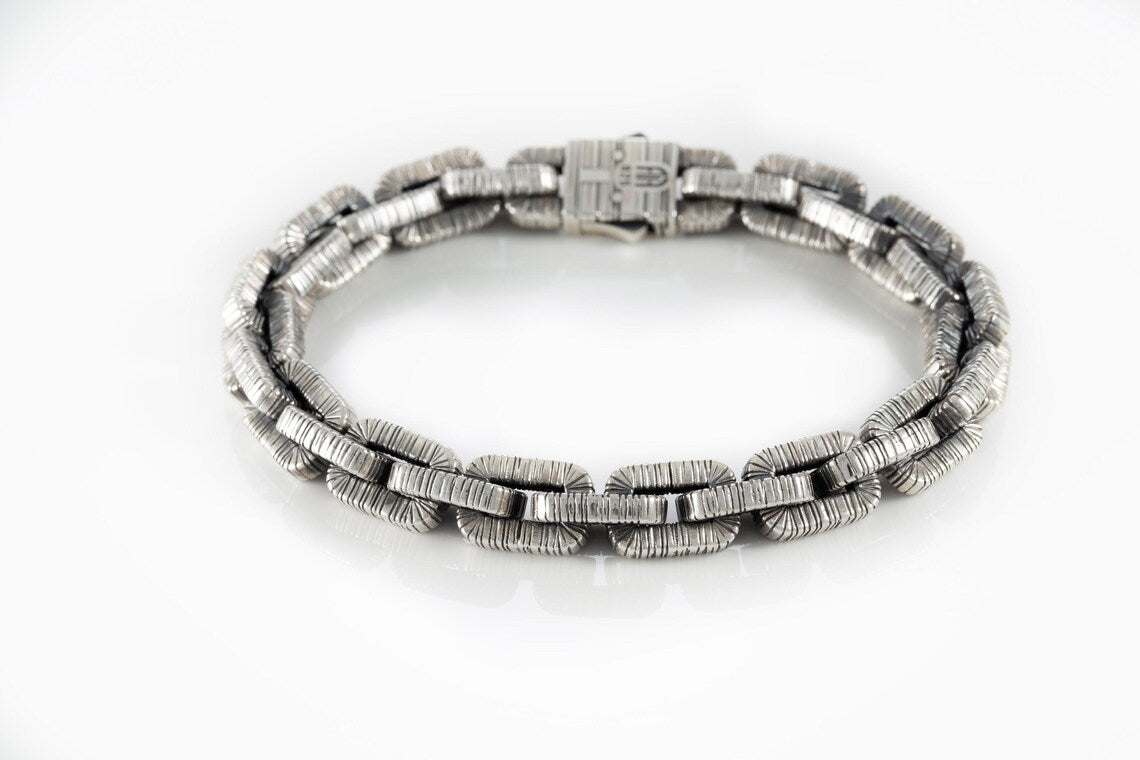 Handmade chunky sterling silver chain necklace