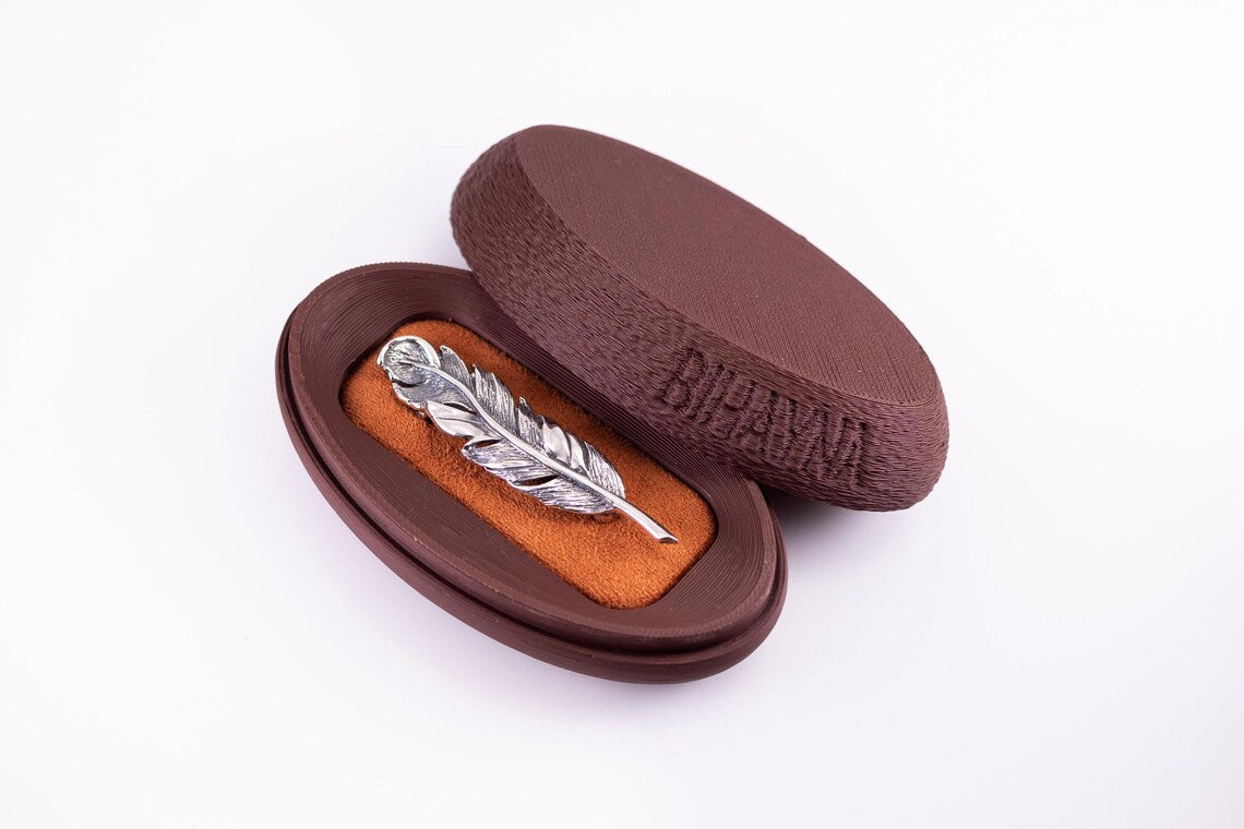 Nature inspired silver lapel pin