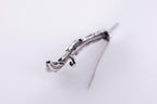 Feather sterling silver brooch detail