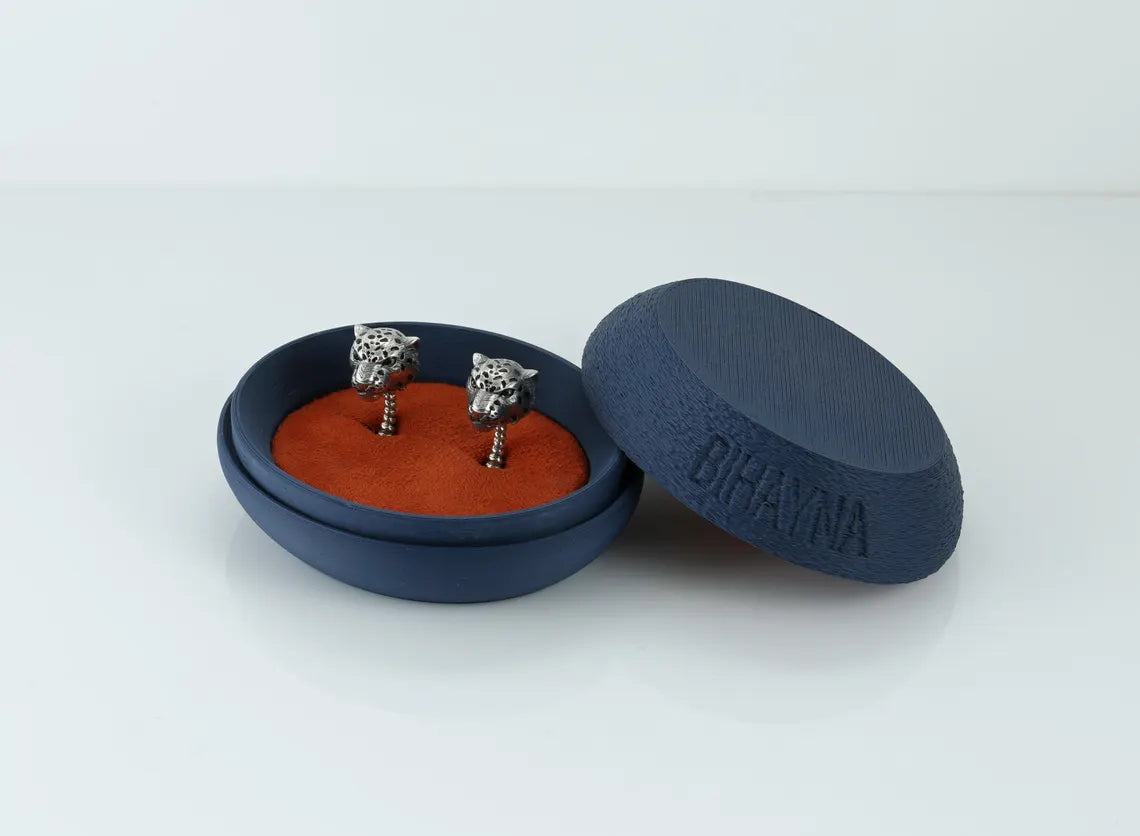 Leopard Head Silver Cufflinks product image 5