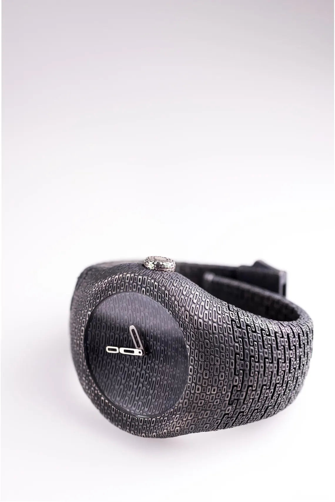 Textured Silver Cuff Watch