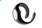 Artisan handmade sterling silver cuff watch with oxidized finish