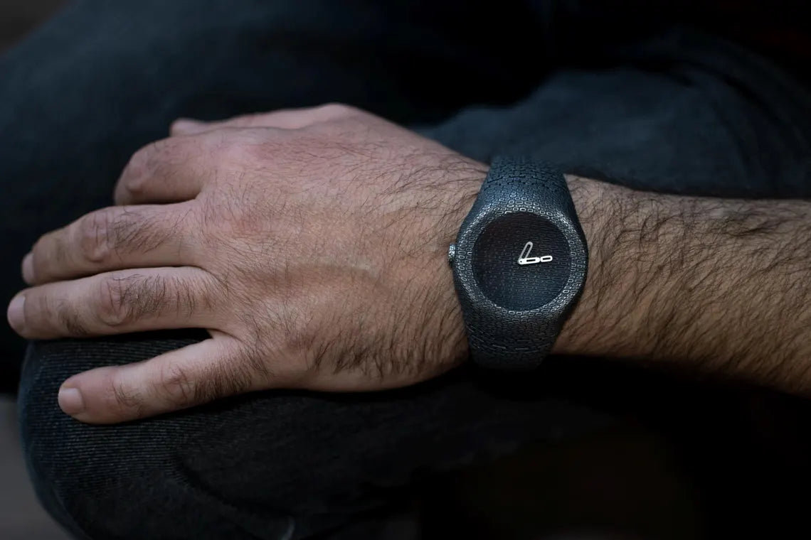Textured Silver Cuff Watch