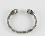 Ram head leather bracelet for men