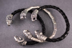 Leather and sterling silver bracelet