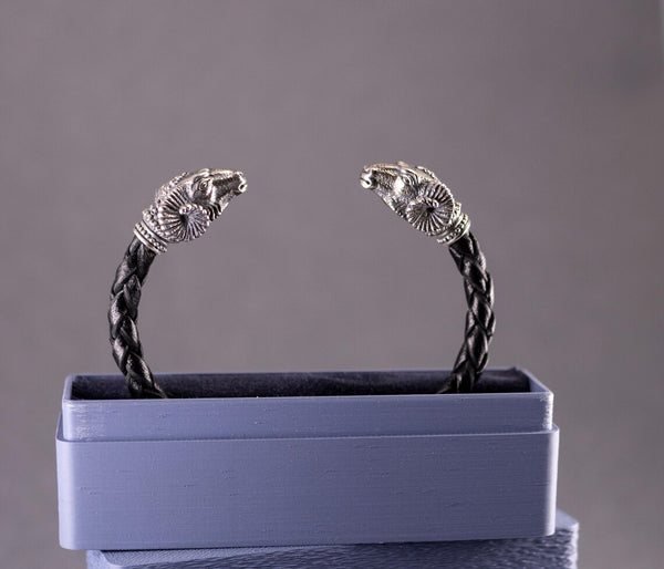 Viking style animal cuff bracelet