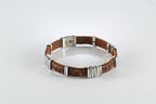 Leather and sterling silver bracelet
