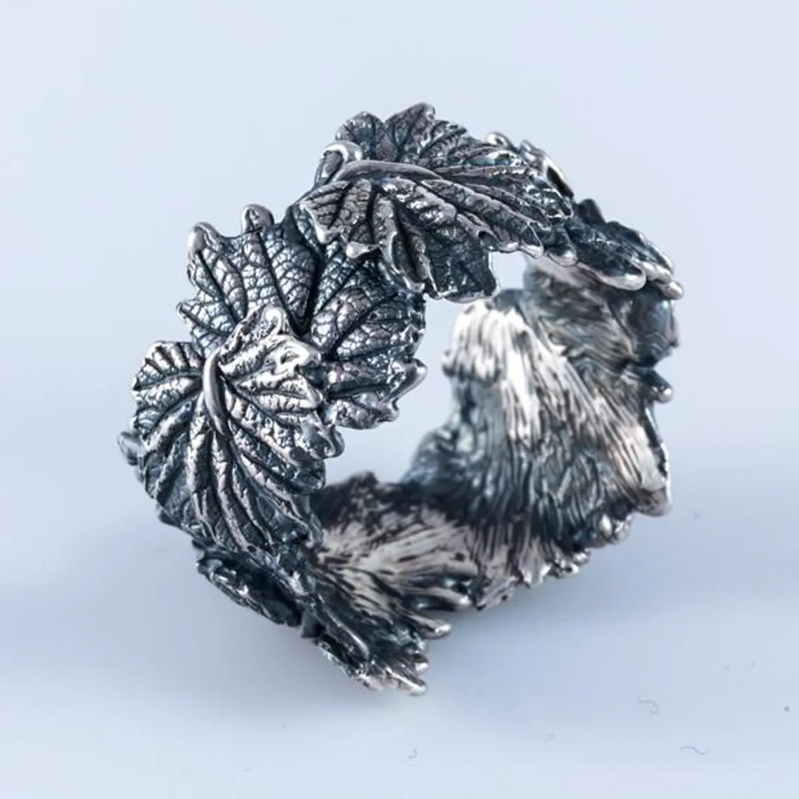 Artisan silver nature bracelet