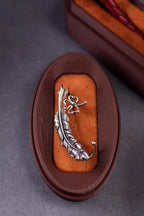 Boho cartilage ear cuff with realistic feather design