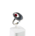 Sculptural statement ring with genuine red coral stone