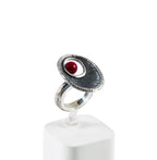 Sculptural statement ring with genuine red coral stone