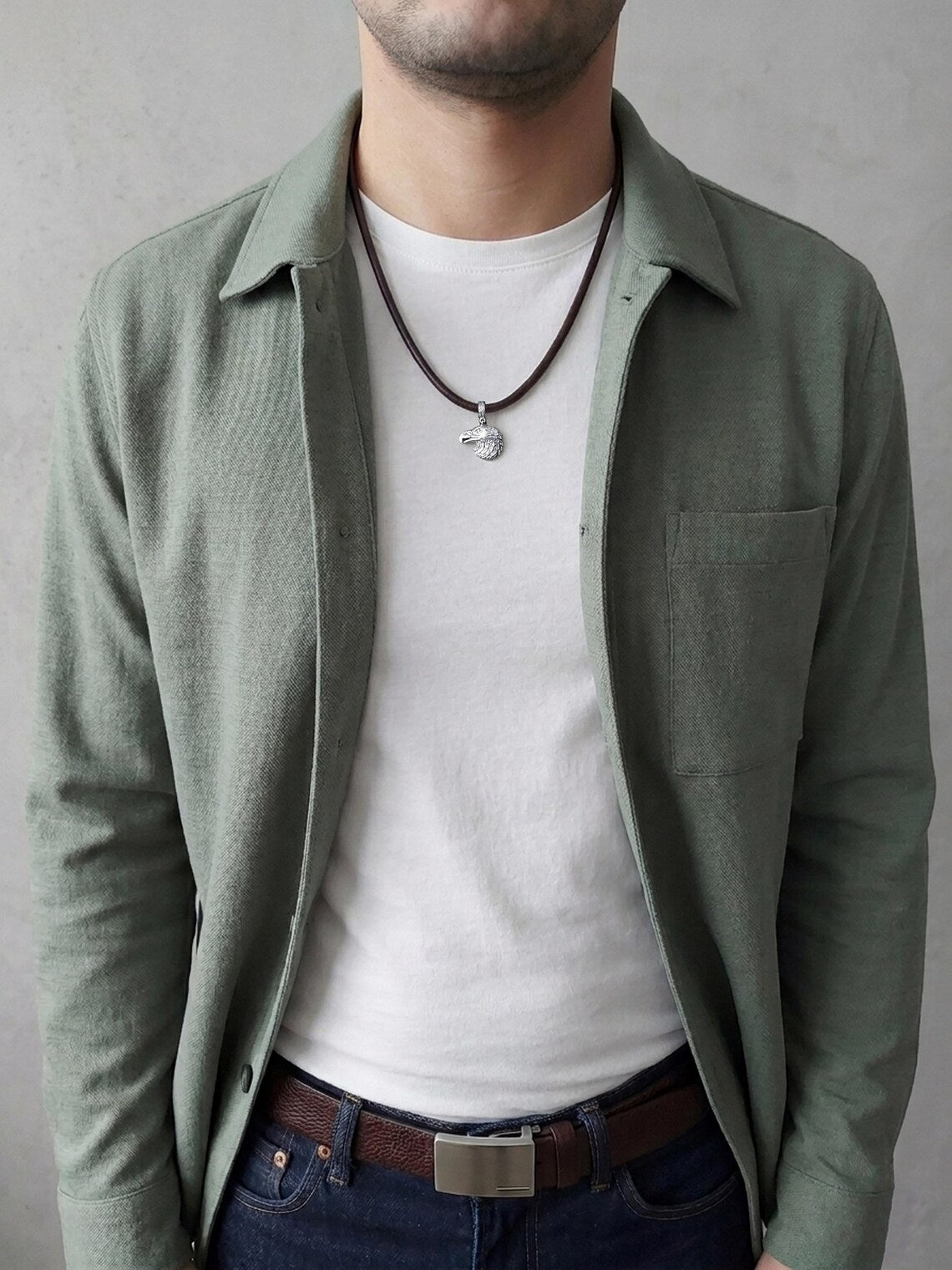 Eagle head necklace