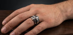 Sterling silver shield cross ring for men