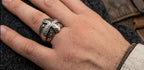 Handmade shield statement ring