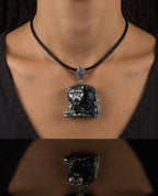 Snow leopard sterling silver pendant