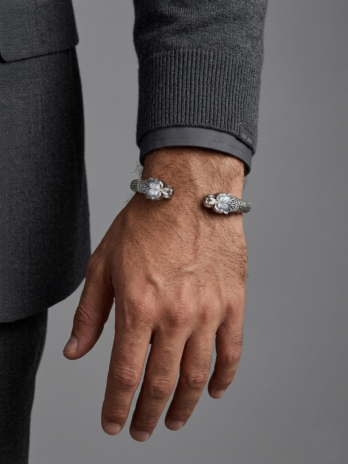 Sterling silver Aries cuff bracelet