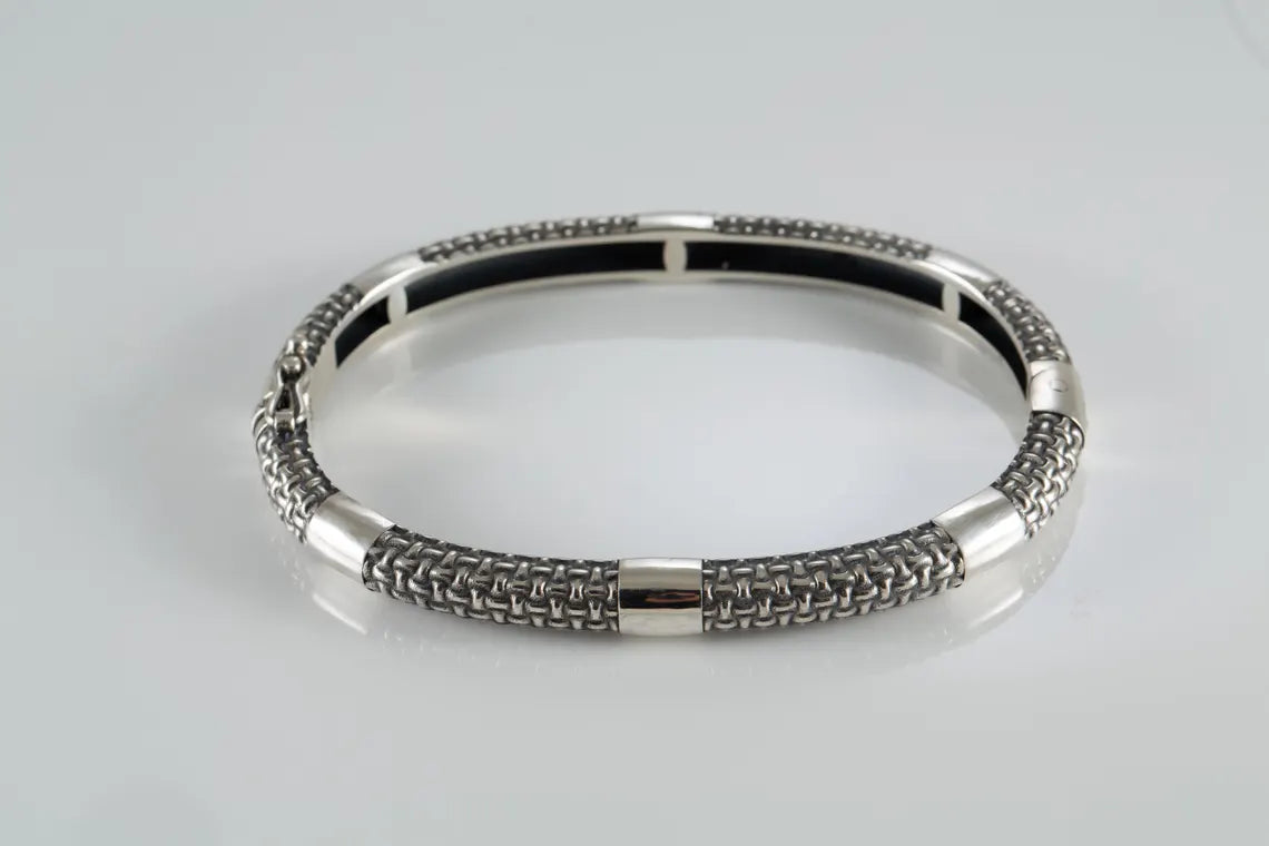 Mens sterling silver cuff bracelet