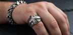 Men's warrior inspired silver ring