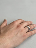 Minimal square design sterling silver jewelry ring