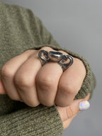 Animal inspired sterling silver artisan jewelry ring