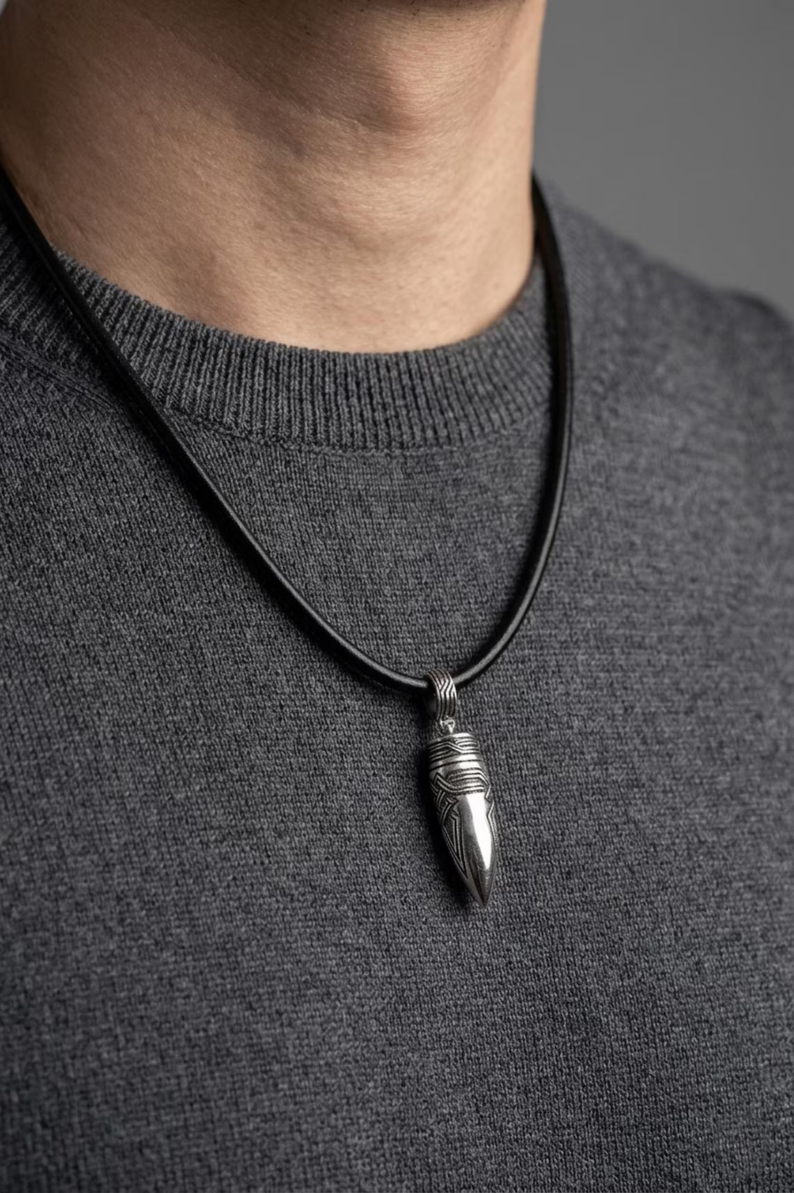 Sterling silver bullet pendant