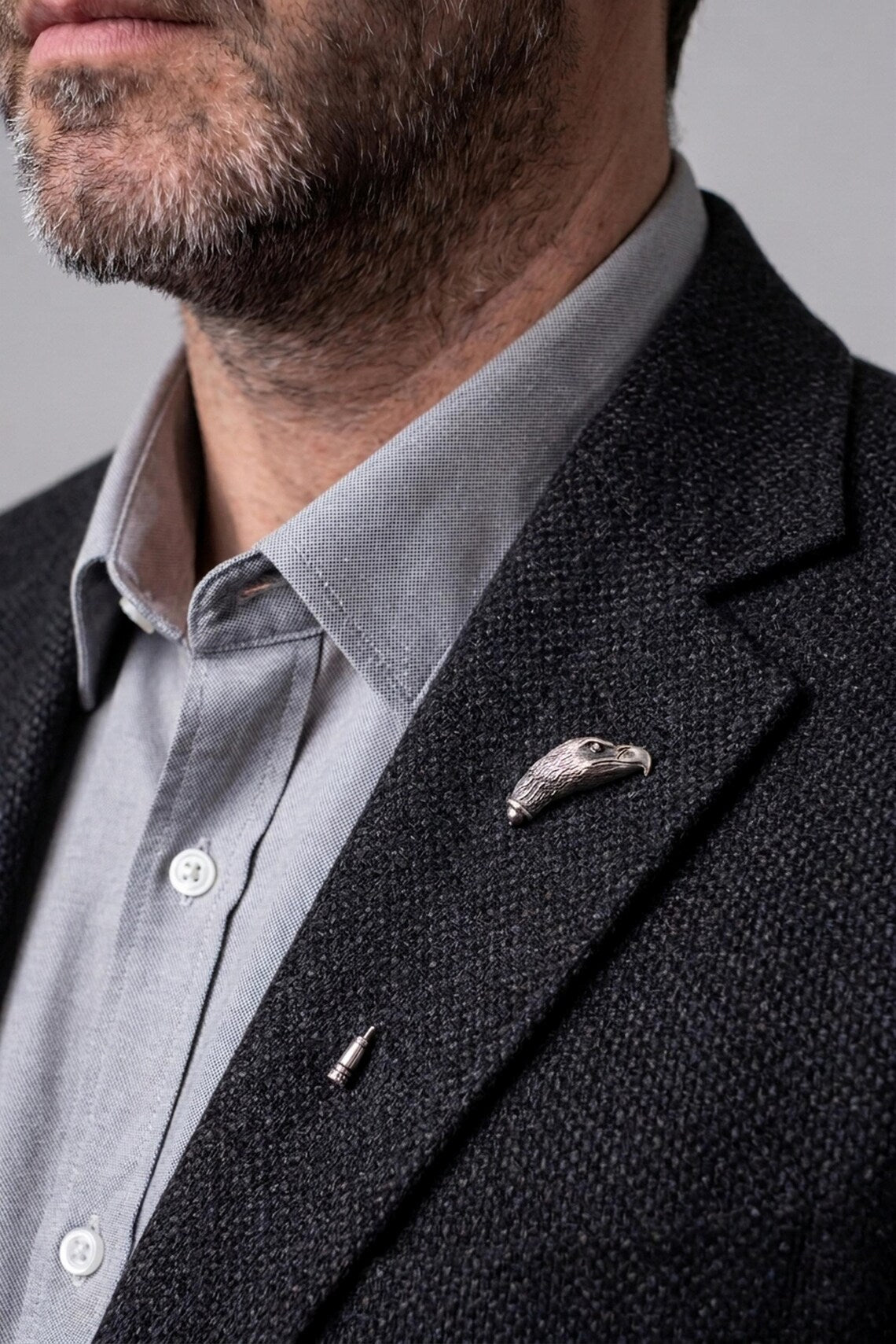 Artisan sterling silver bird pin